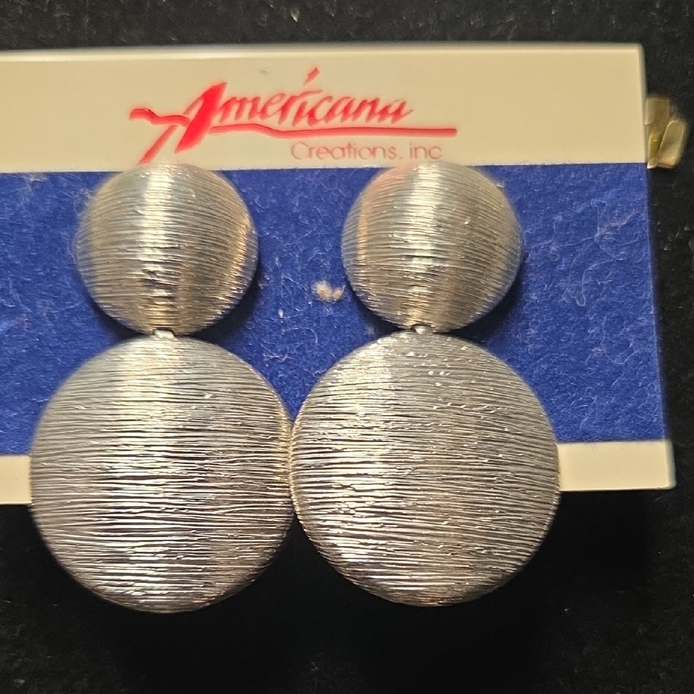 Americana Creations Vintage Silver Double Circle Earrings